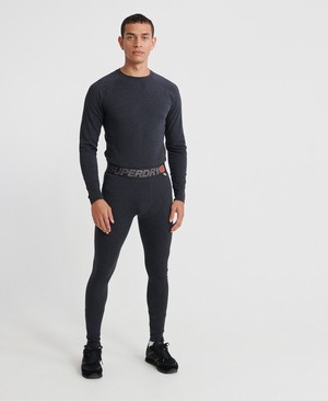 Superdry Merino Baselayer Leggings Férfi Baselayers Sötét Szürke/Fekete | EFLYM7281